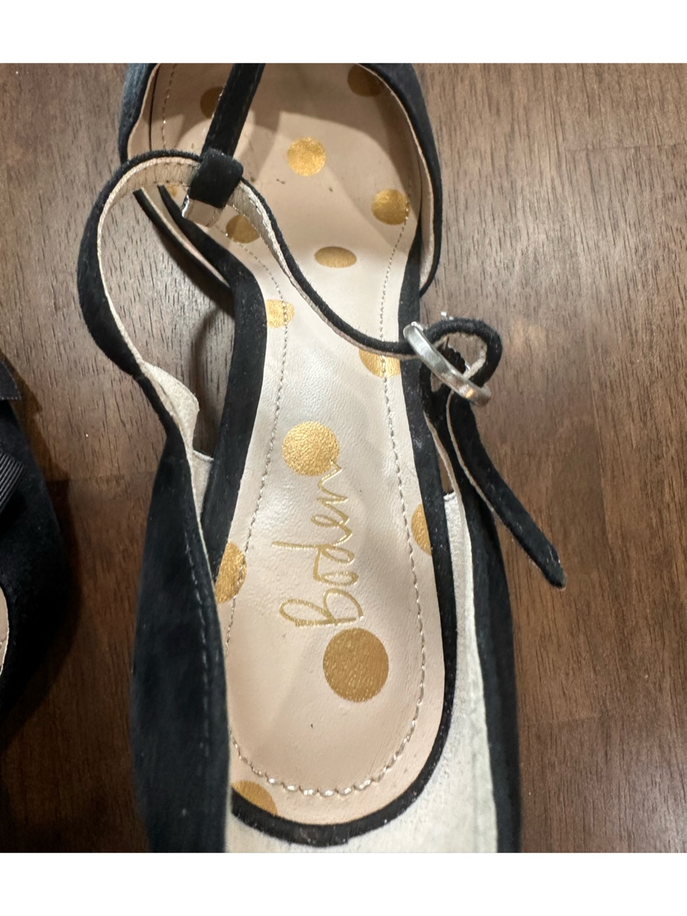 Boden Cordelia black T-bar pumps with jewel-embellished grosgrain bow Size 38 - Picture 7 of 11